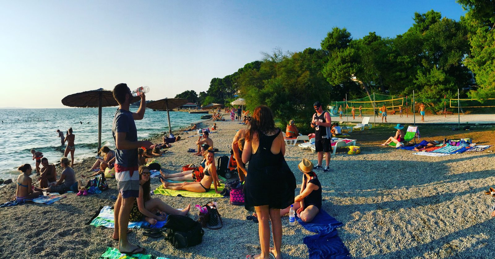 The beach in Zadar where we played beach volleyball