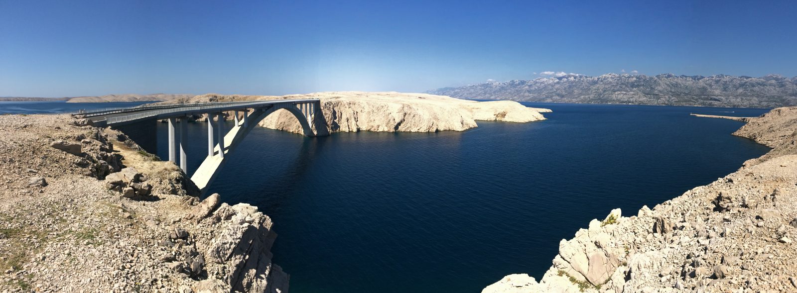 The bridge at Paski Most on the way to the island of Pag