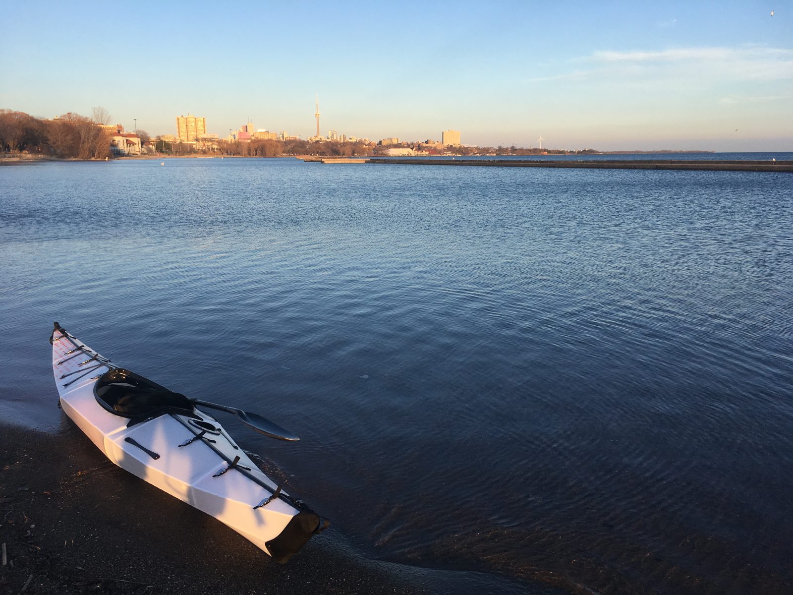 Paddling Lake Ontario on a warm winters day