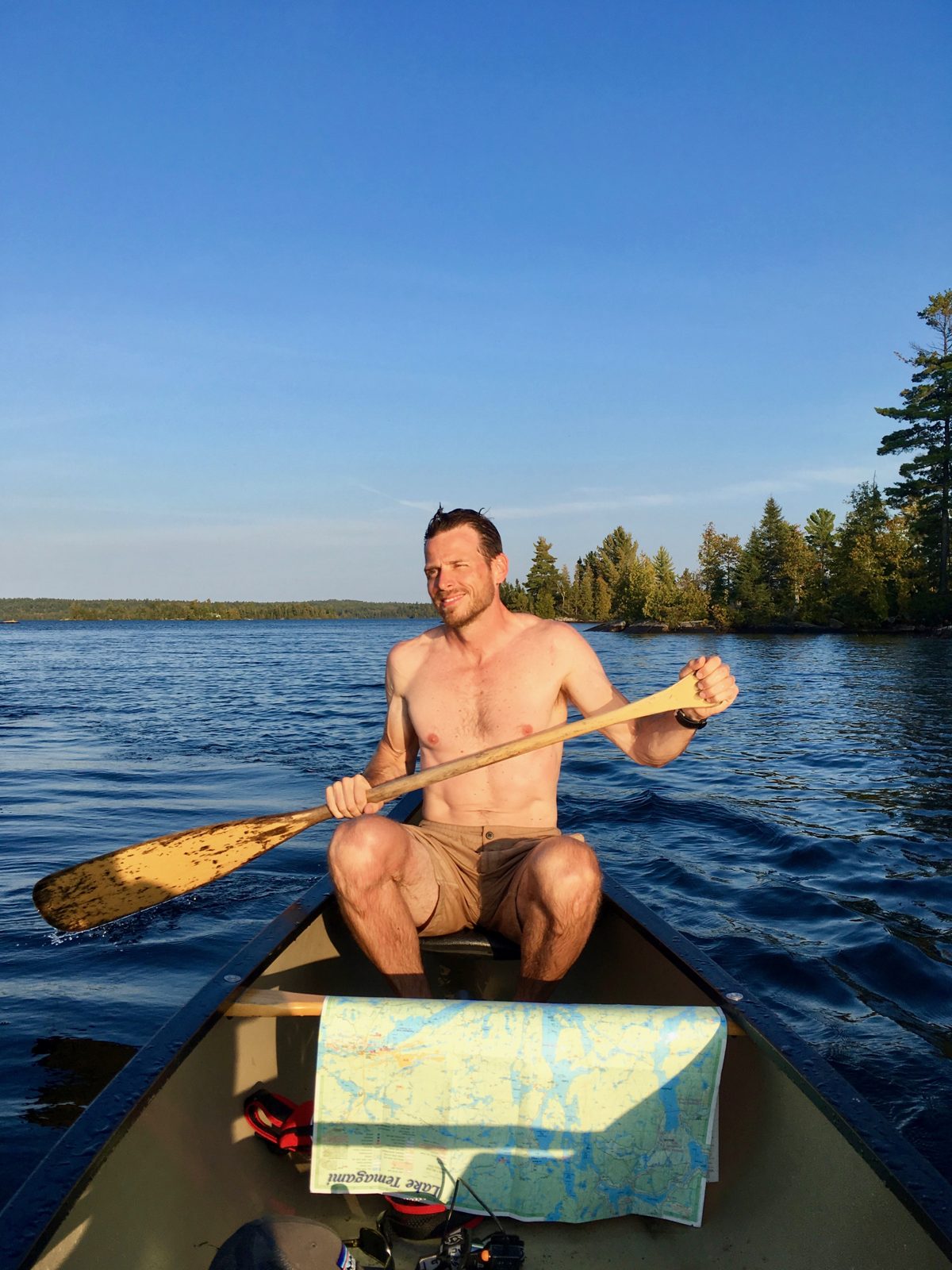 Paddling in the late afternoon sun on a warm September day