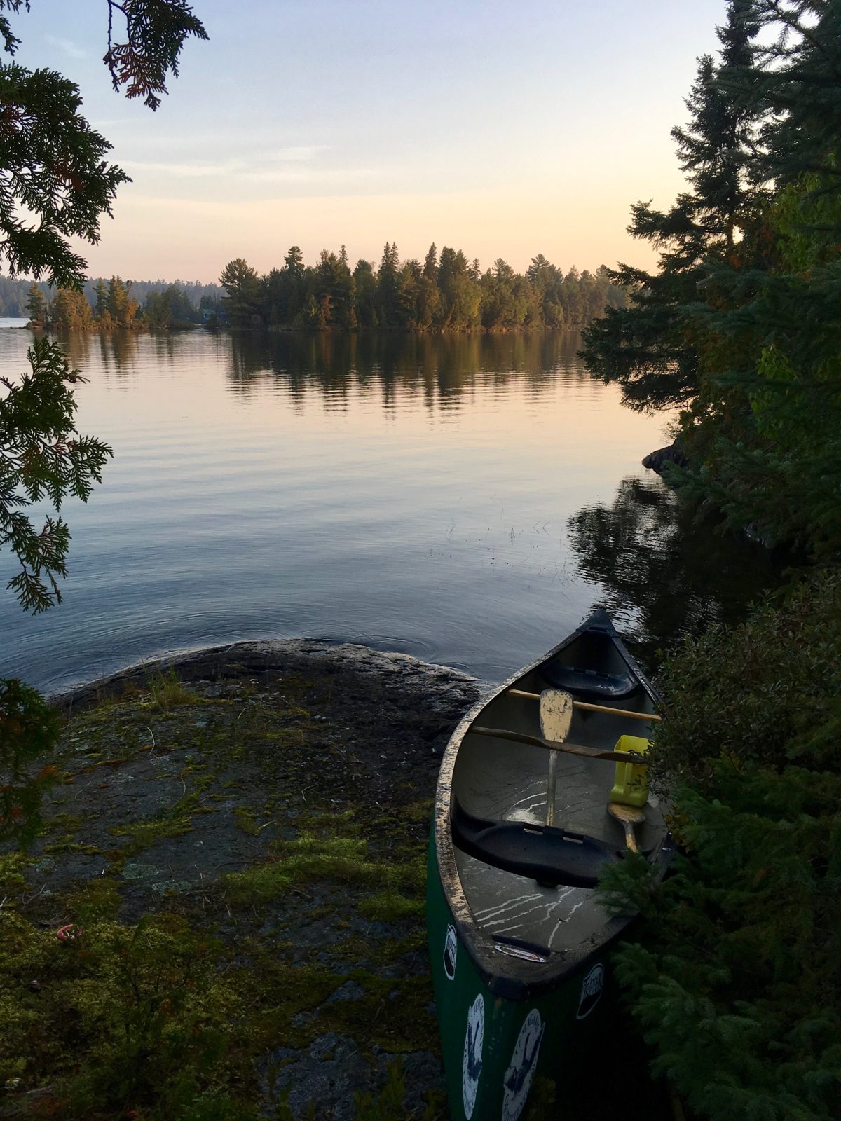 The sun setting over the lake on Saturday