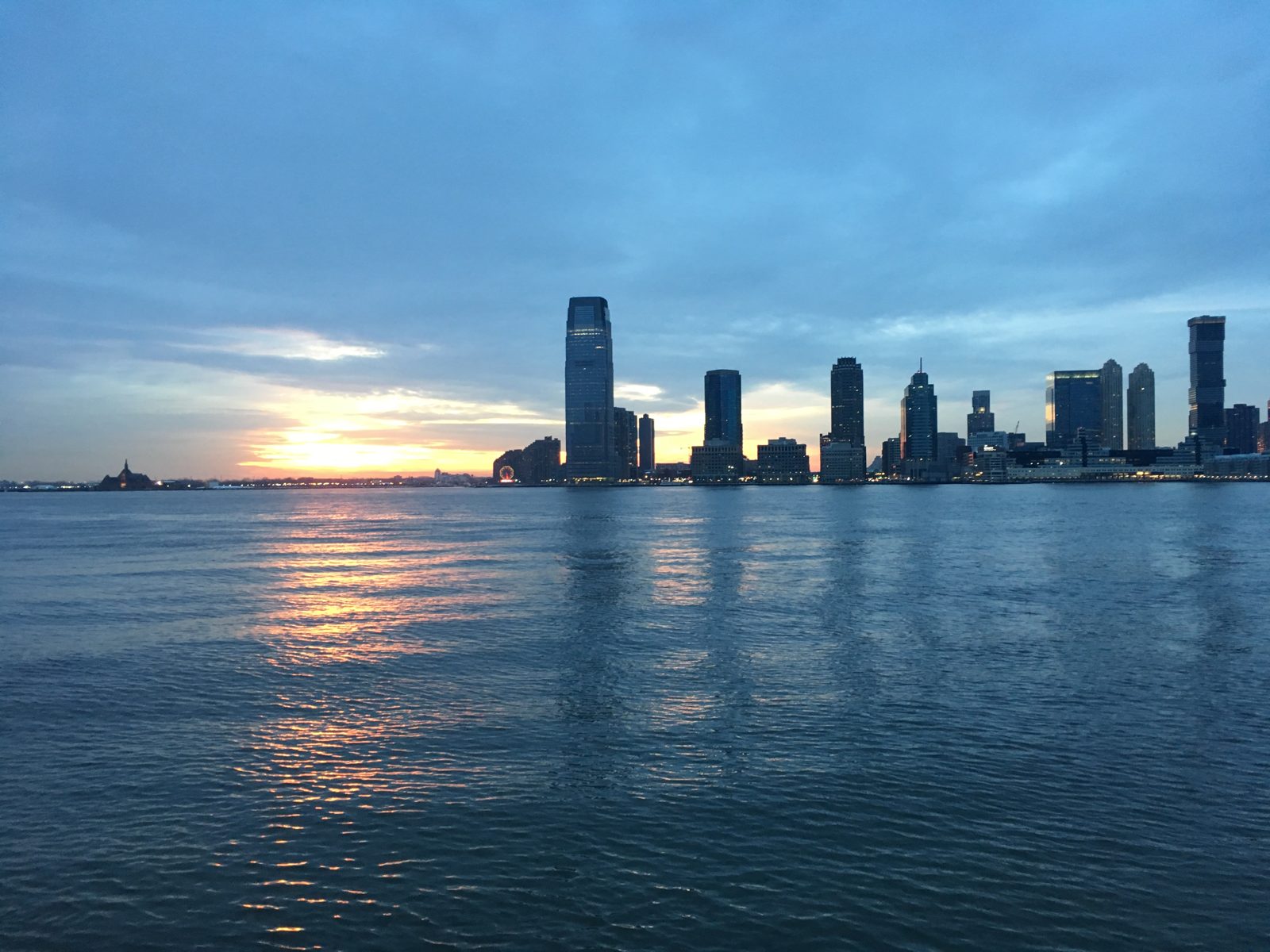 Looking towards Jersey and the Statue of Liberty from Lower Manhattan